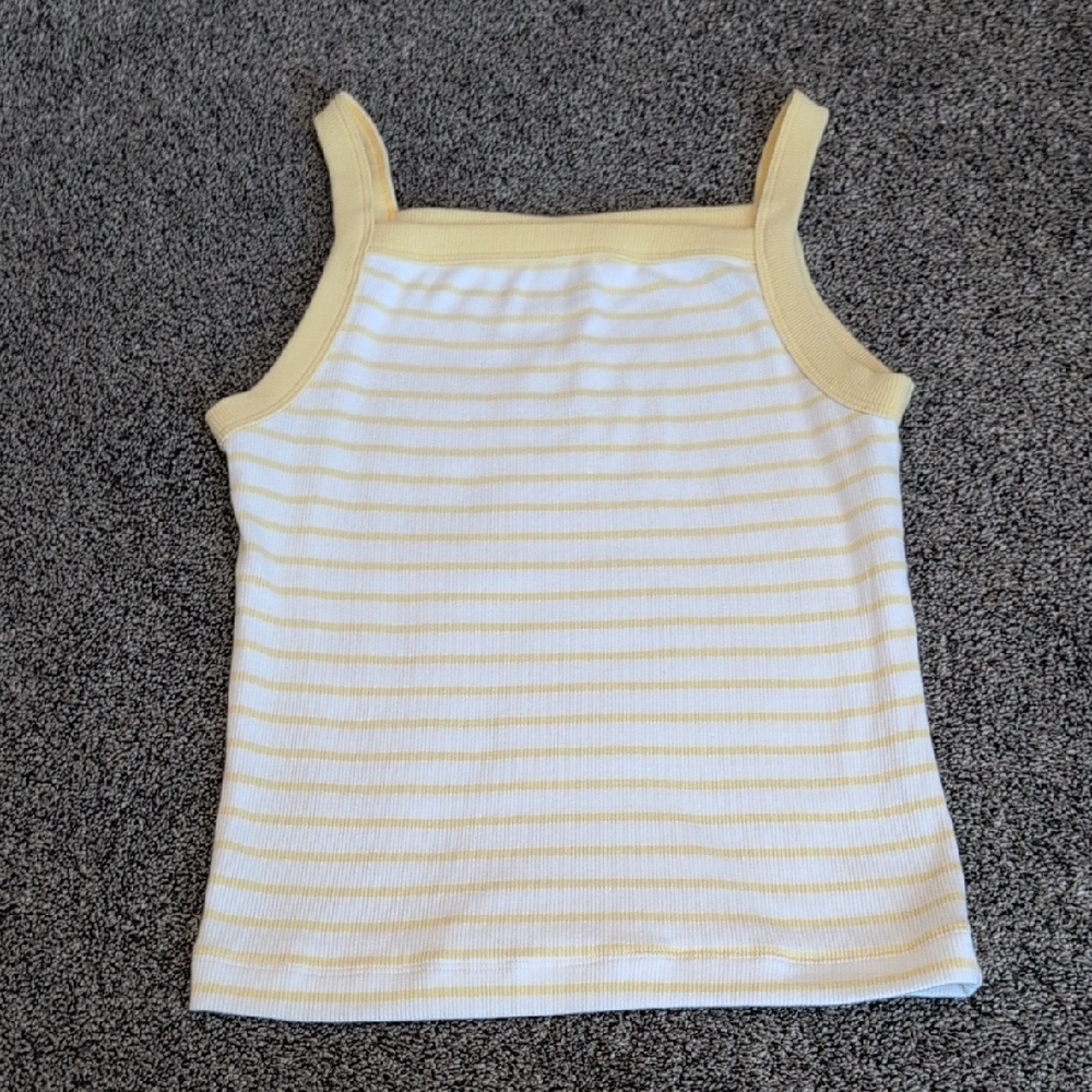 Abercrombie & Fitch Yellow and White Striped Top